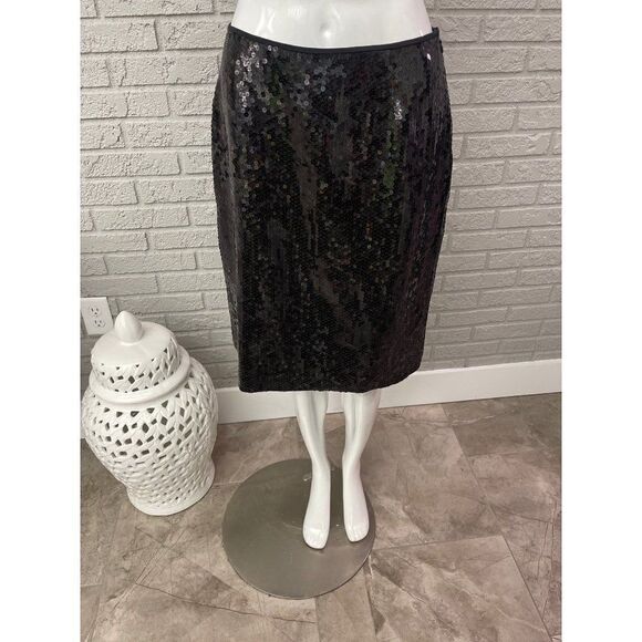 I.N.C International Concepts Black Sequin Skirt Size 8 - Picture 1 of 7
